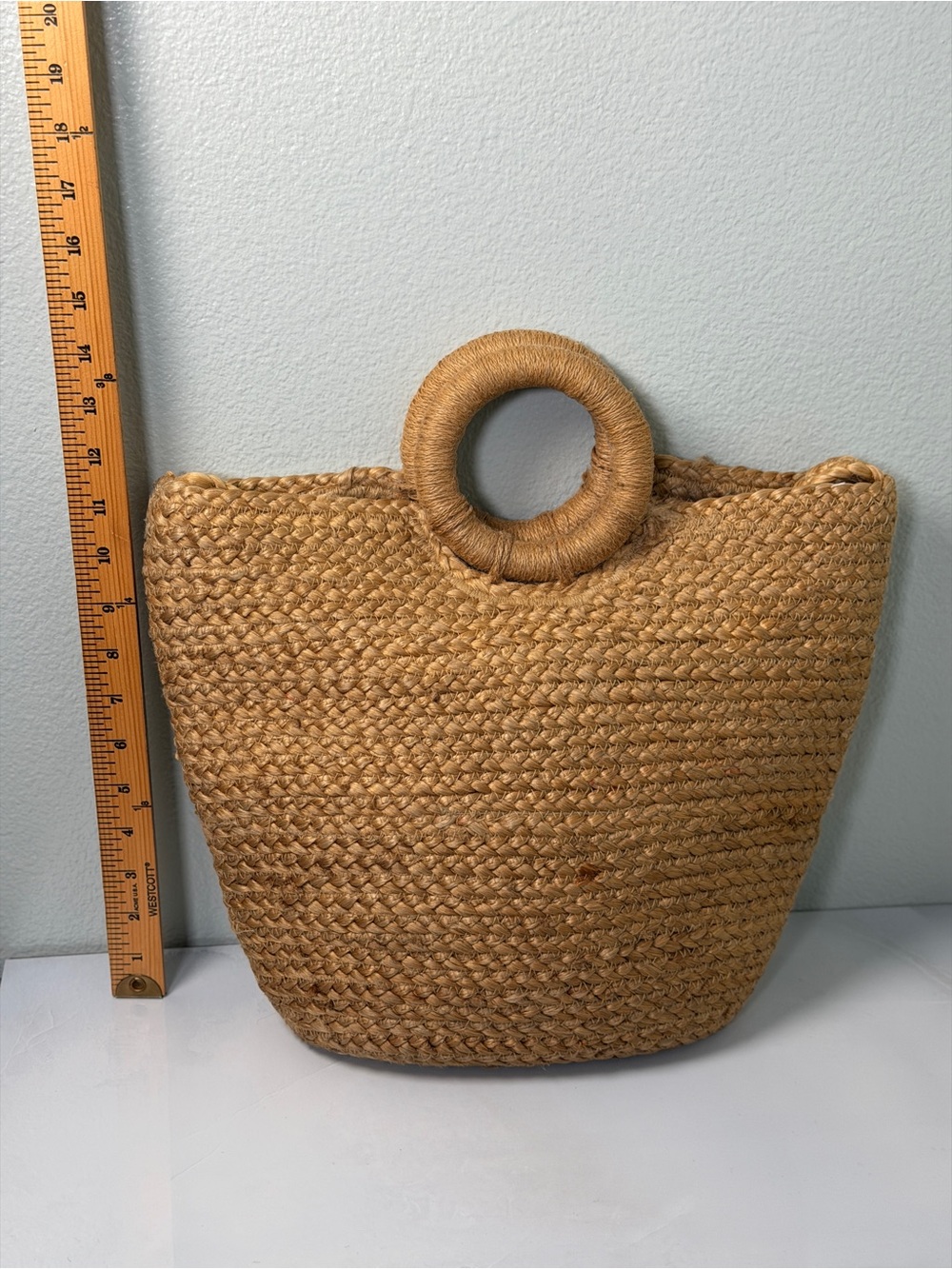 Zara Collection Natural Woven Jute Crossbody Tote Bag Boho Resort Beach - Picture 2 of 9